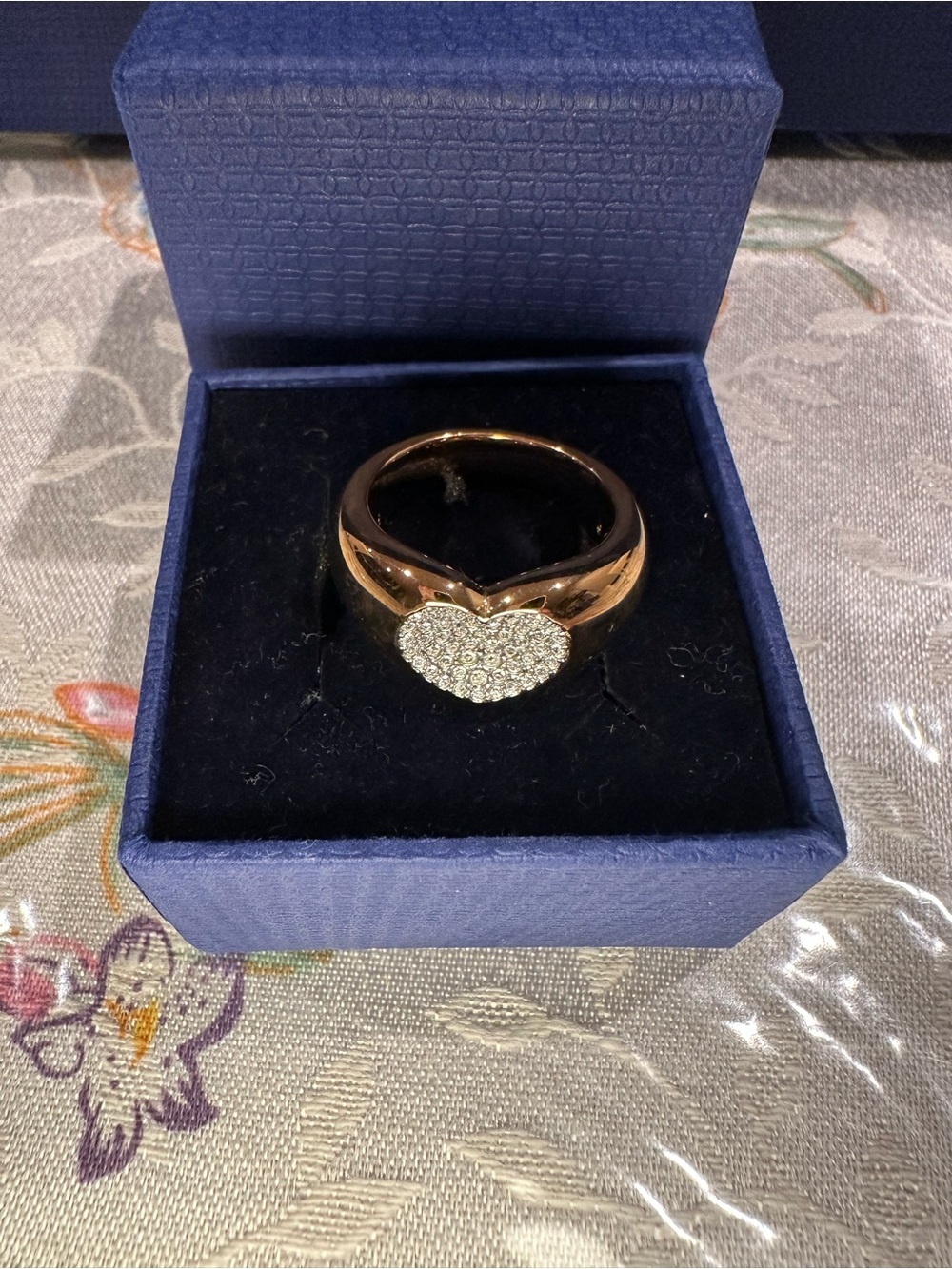 Swarovski Rose Gold Heart Pavé Ring - Sparkling Statement - NIB
